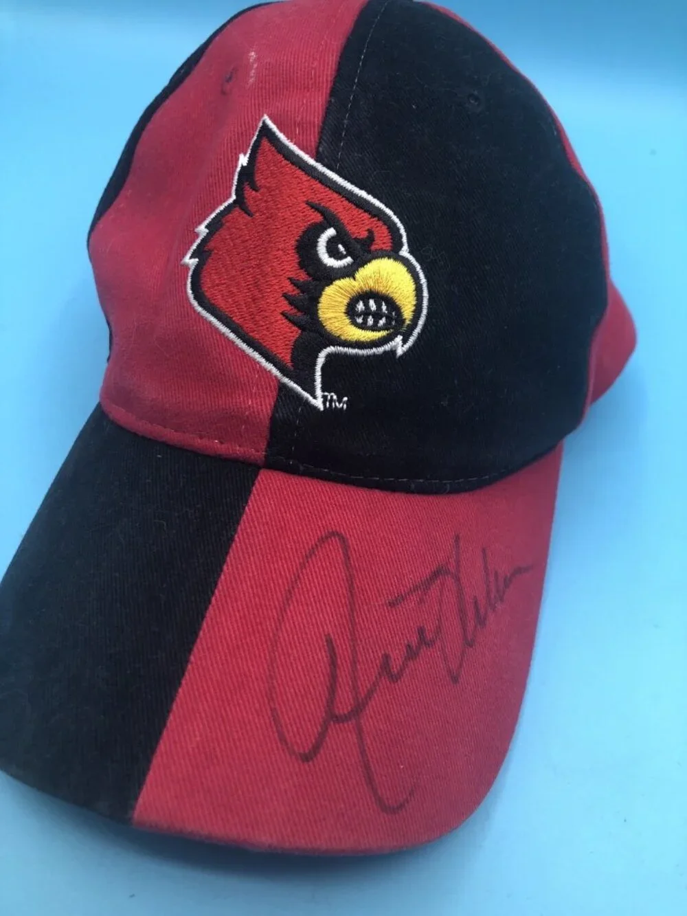 University Of Louisville Hat Black Red Signed Rick Pitino Kids Hat Basketball